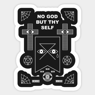 No God but Thyself on Black Sticker